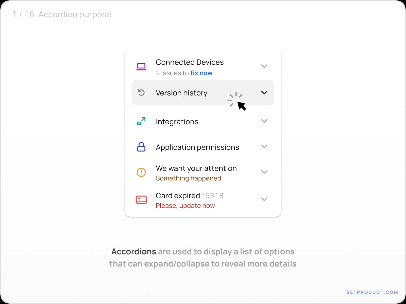 Accordion UI design tips