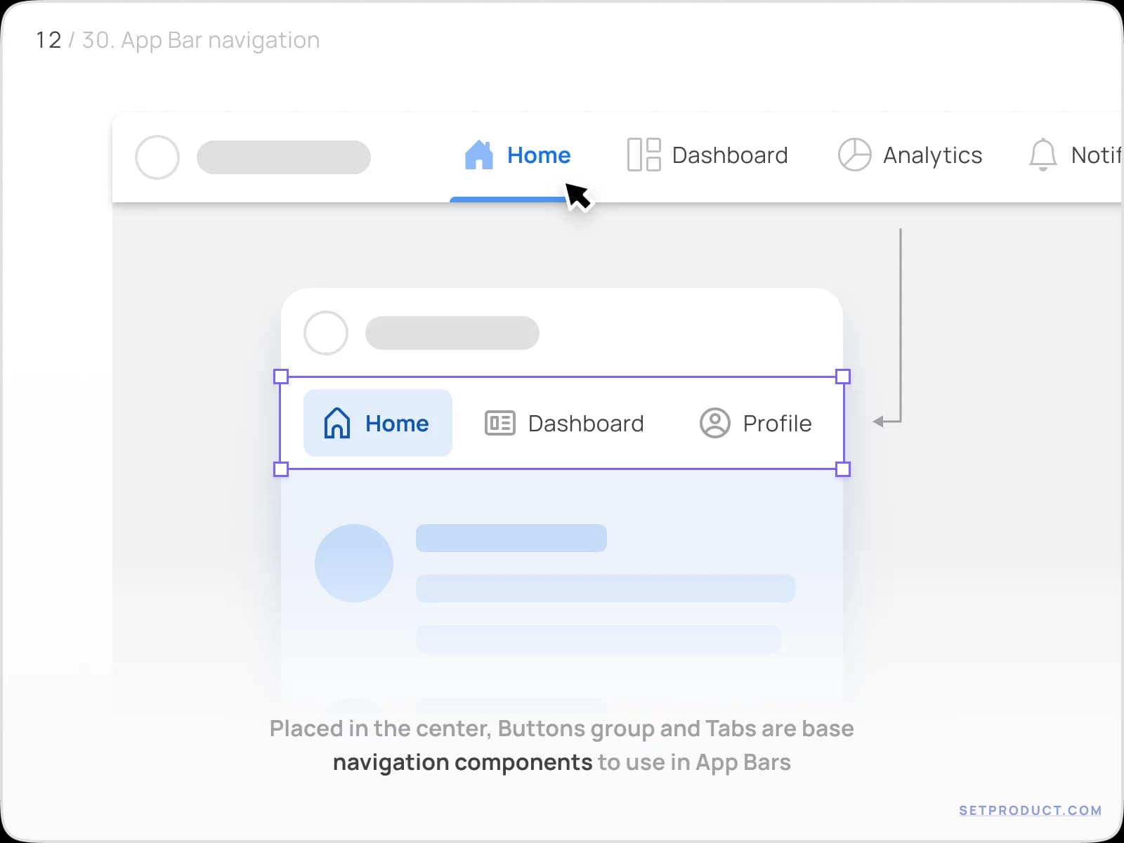 Application Bar UI design navigation