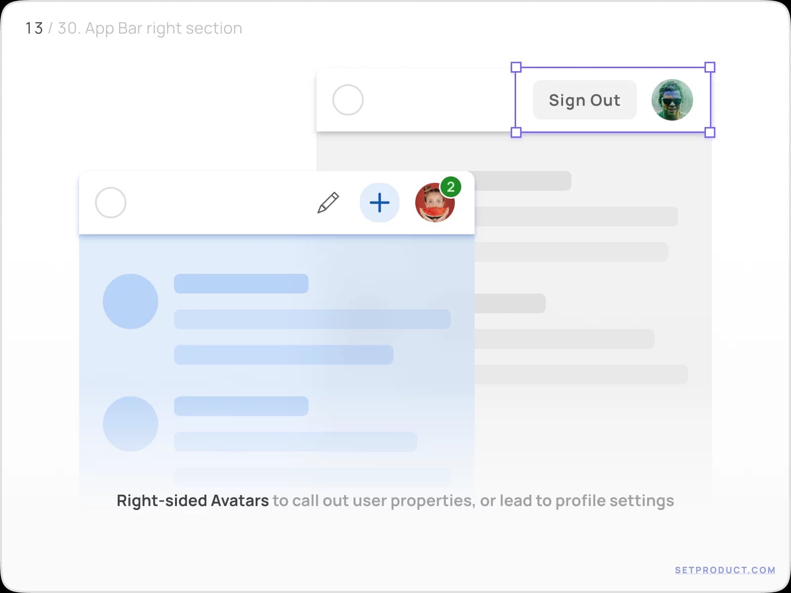 Application Bar UI design anatomy