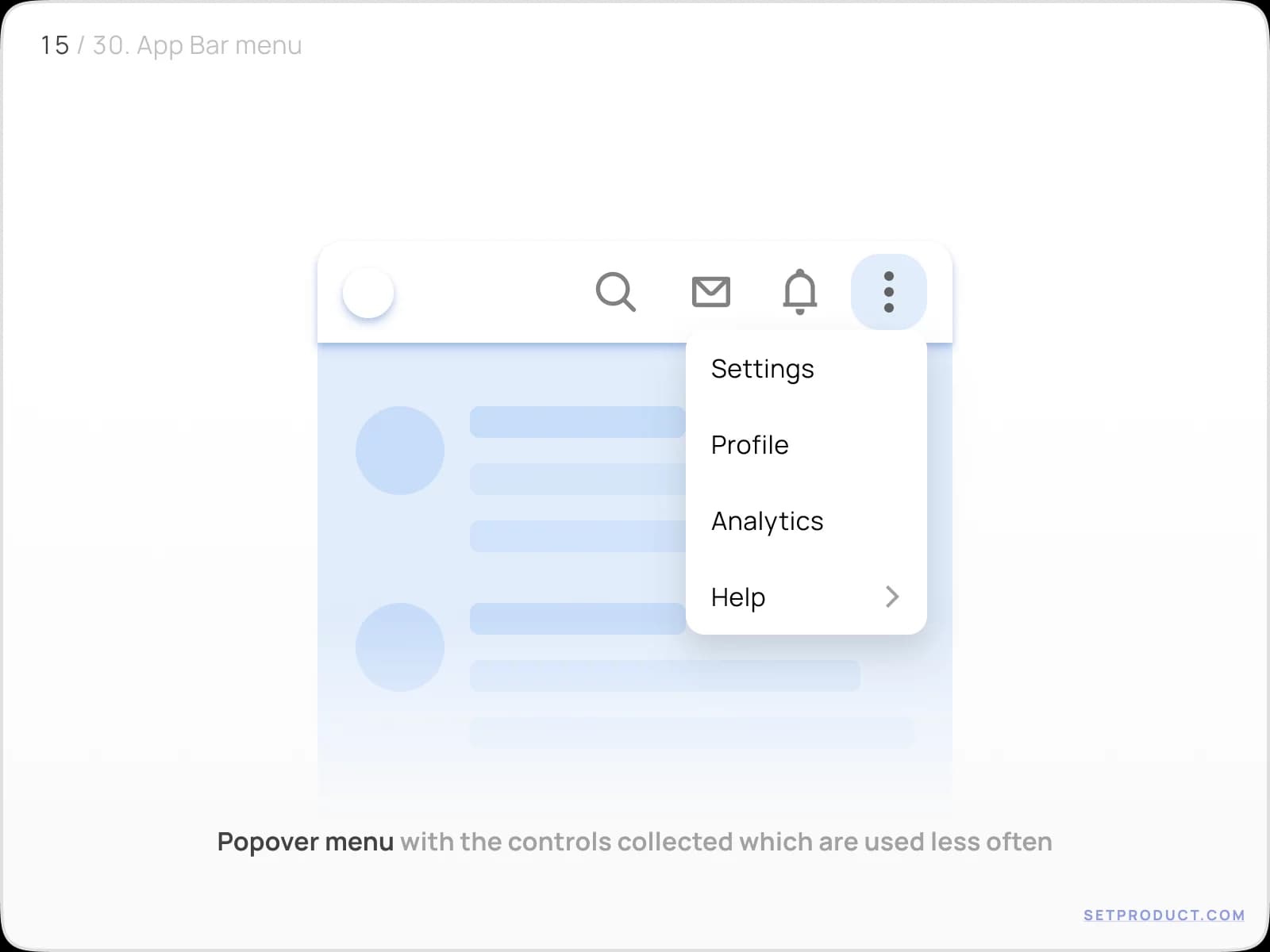 Application Bar UI design menu