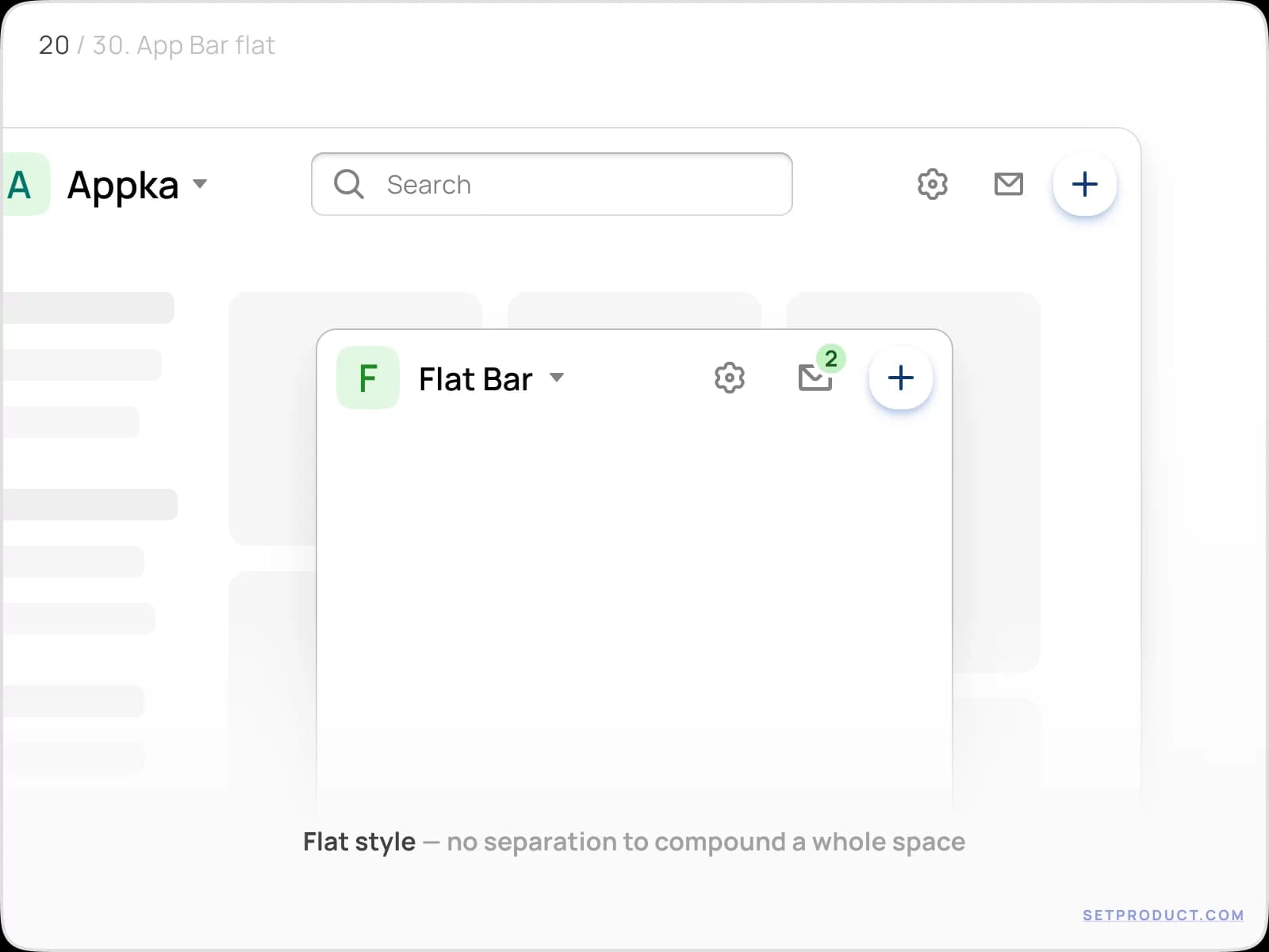 Application Bar UI design flat