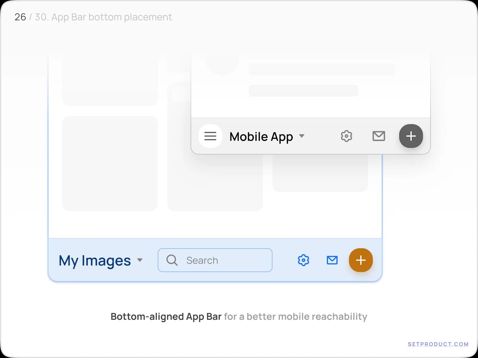 Application Bar UI design bottom