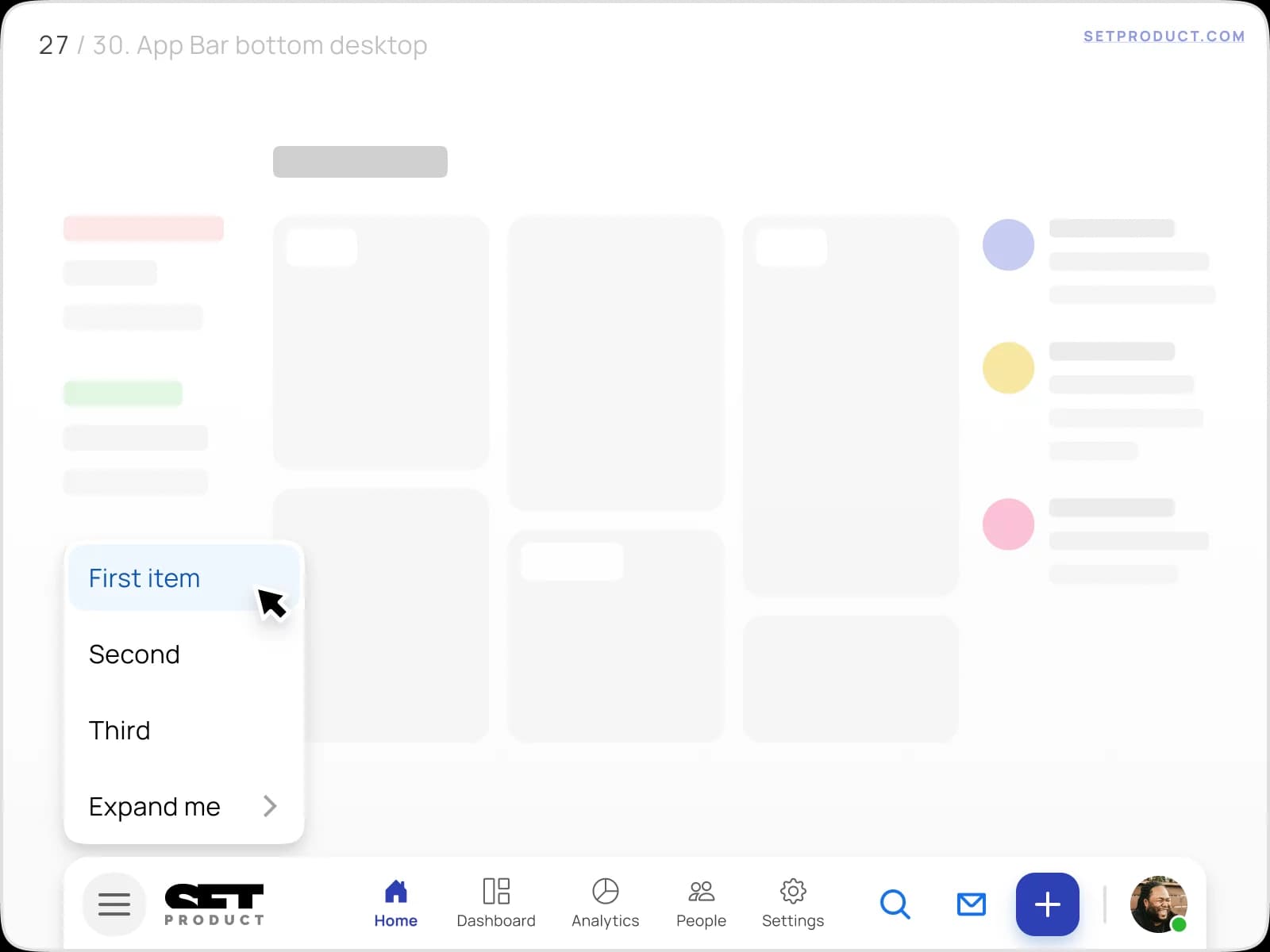 Application Bar UI design desktop