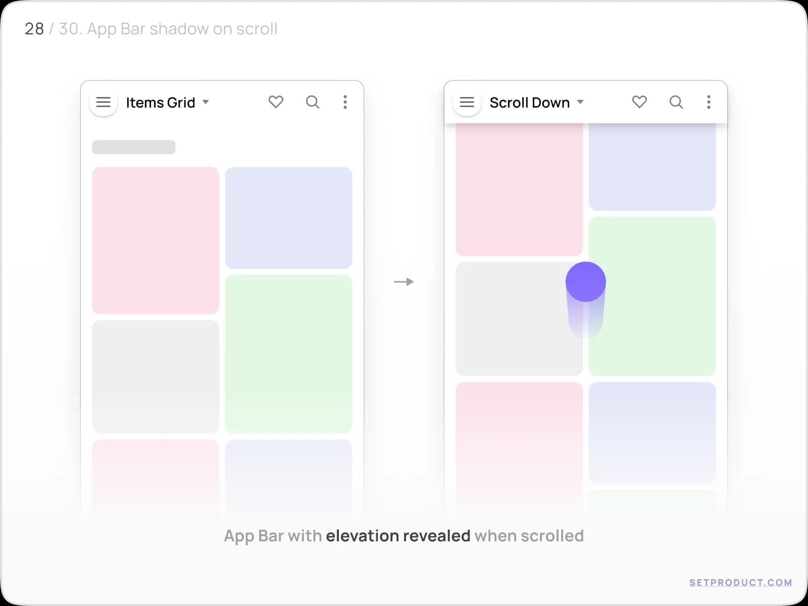 Application Bar UI design shadow