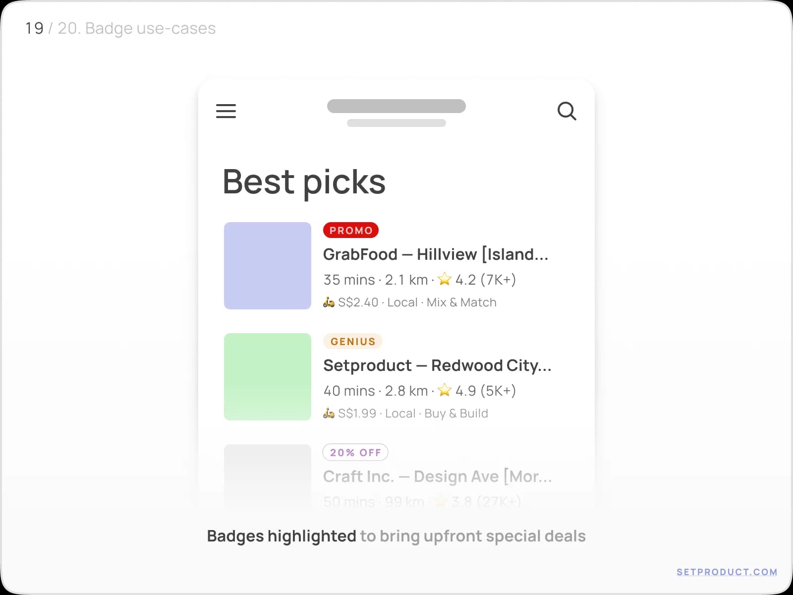 Badge UI design exploration