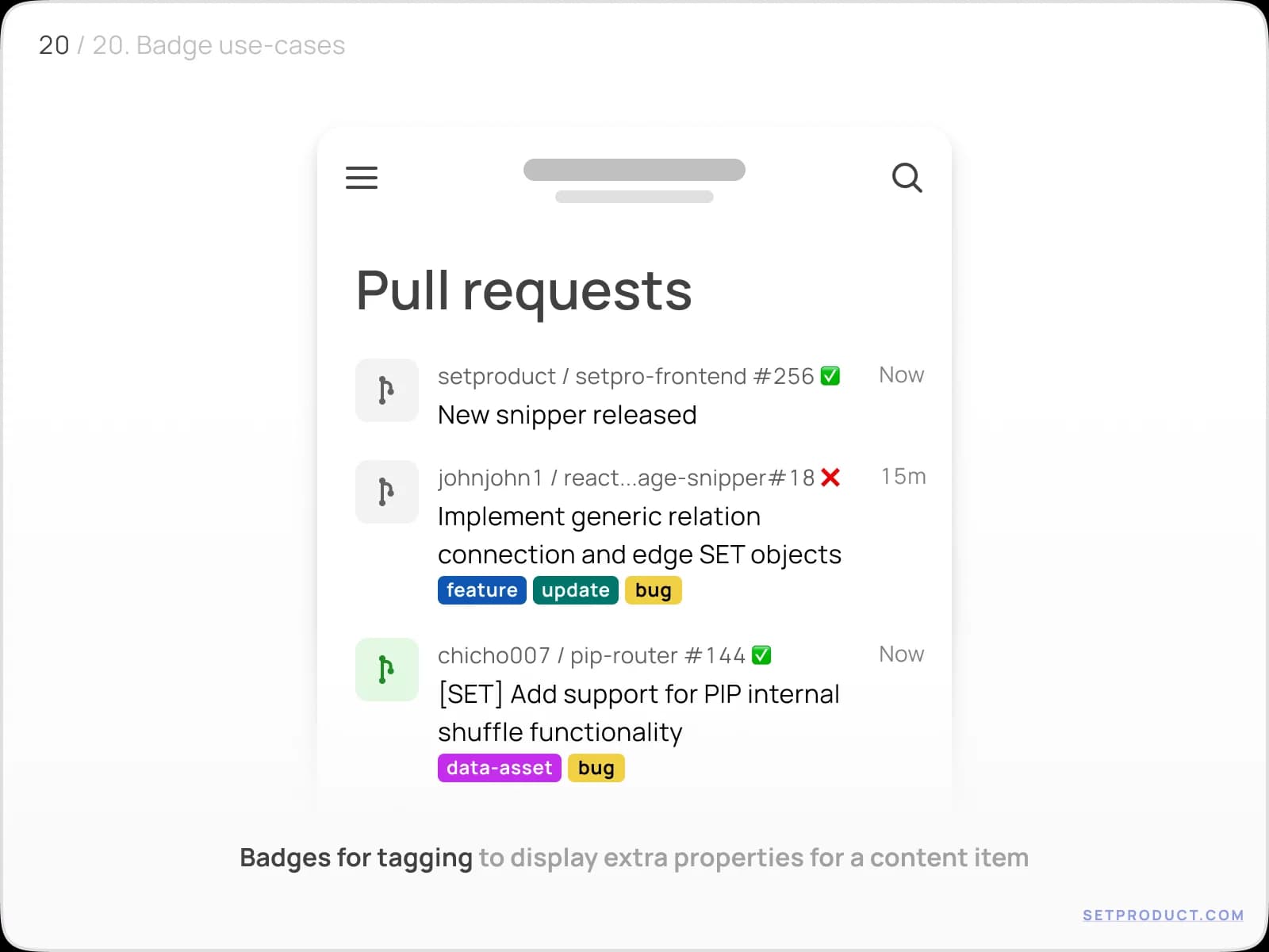 Badge UI design exploration