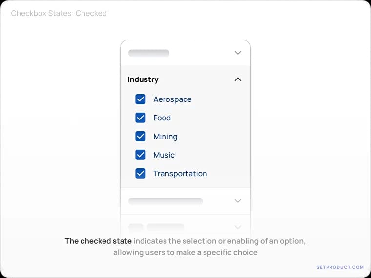 Checkboxes UX UI design tips – Checked state