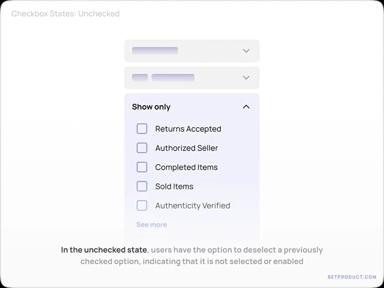 Checkboxes UX UI design tips – Unchecked state