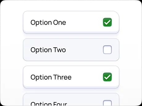 Checkbox UI design types – Standard Checkboxes