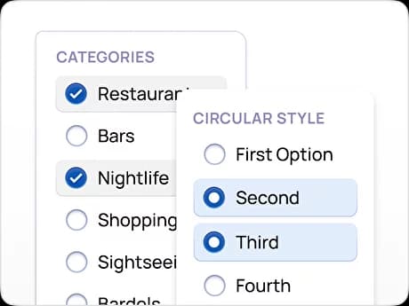 Checkbox UI design types – Circular Checkboxes