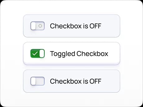 Checkbox UI design types – Toggle switch selection