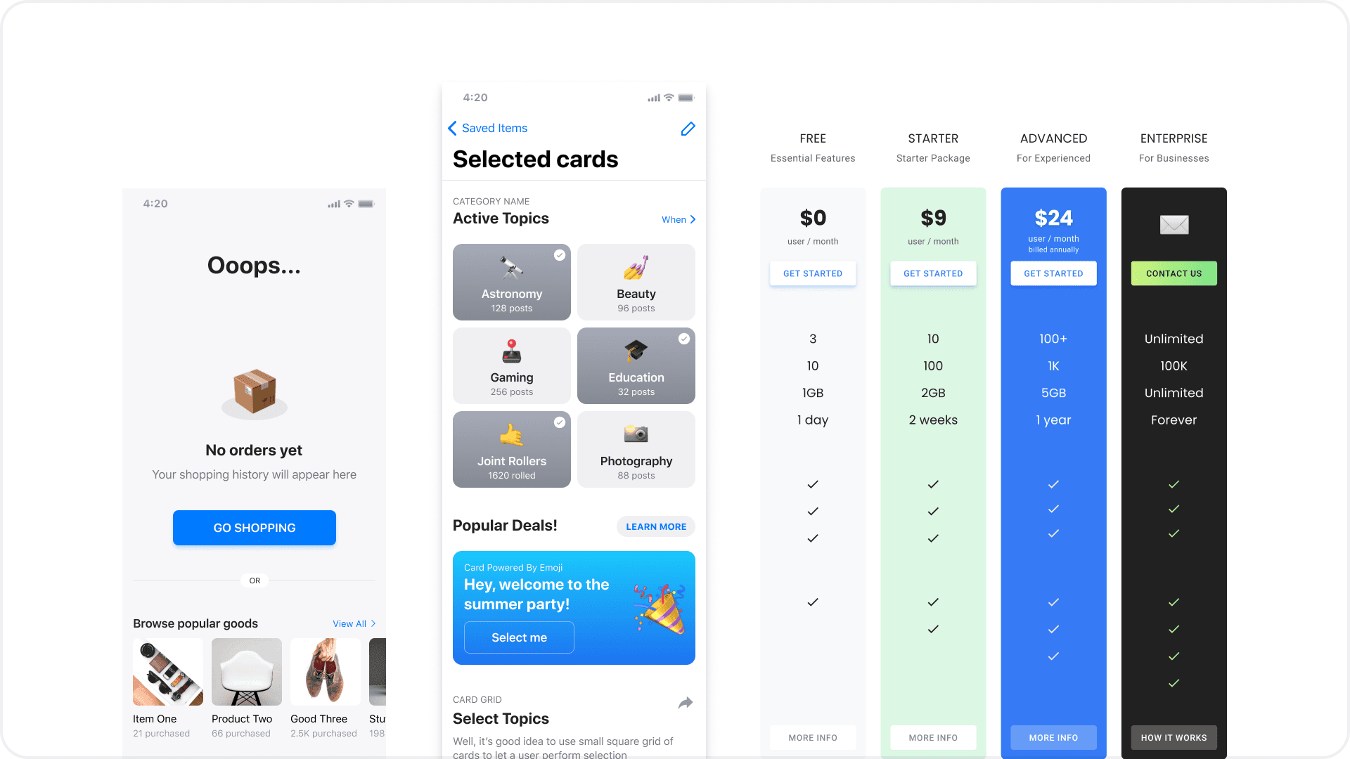 Emoji UI design templates