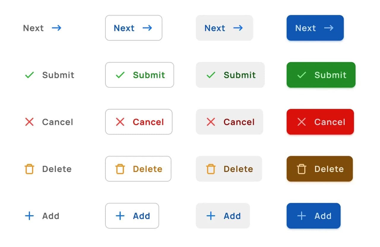 Buttons UI design - Figma to React styled components