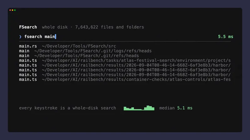 FSearch — whole-disk file search for macOS