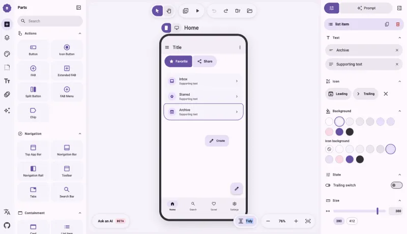 M3E Canvas — Material 3 Expressive UI builder