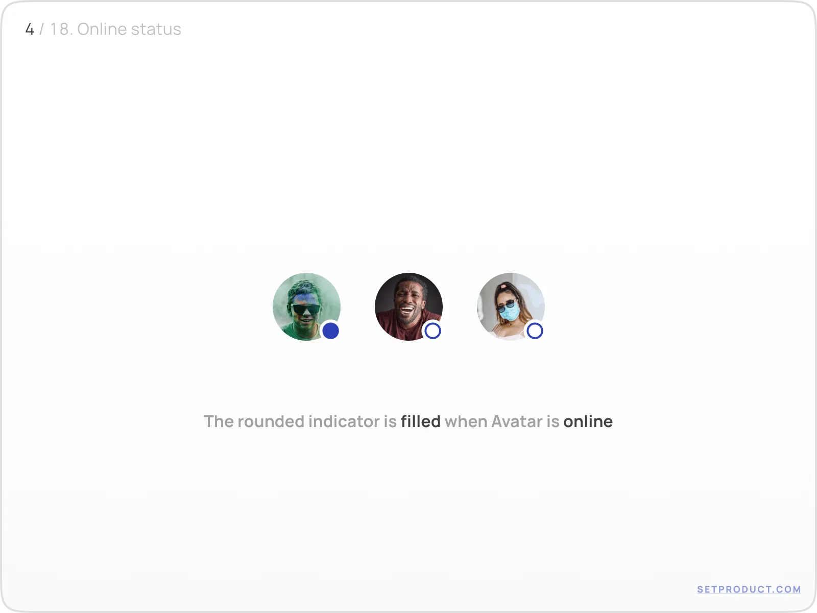Avatar with online status indicator showing active presence