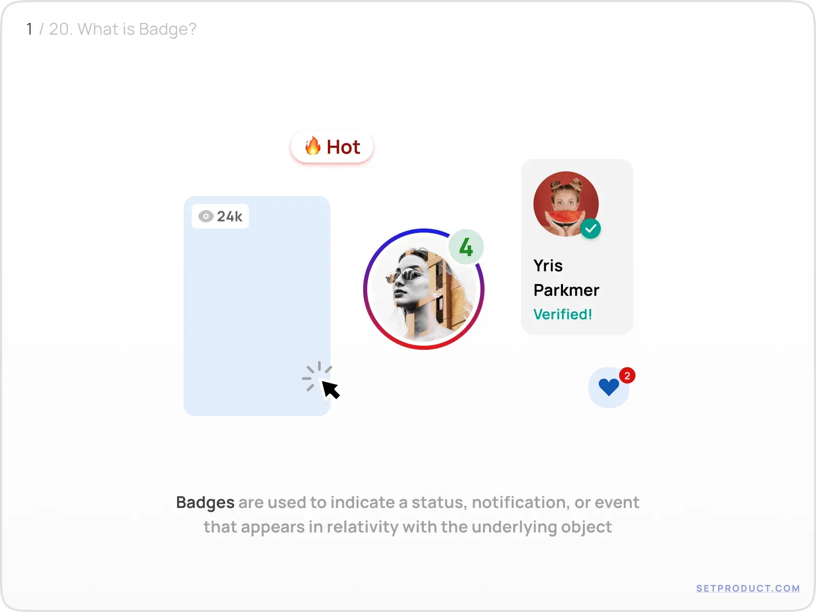 Badge UI design exploration