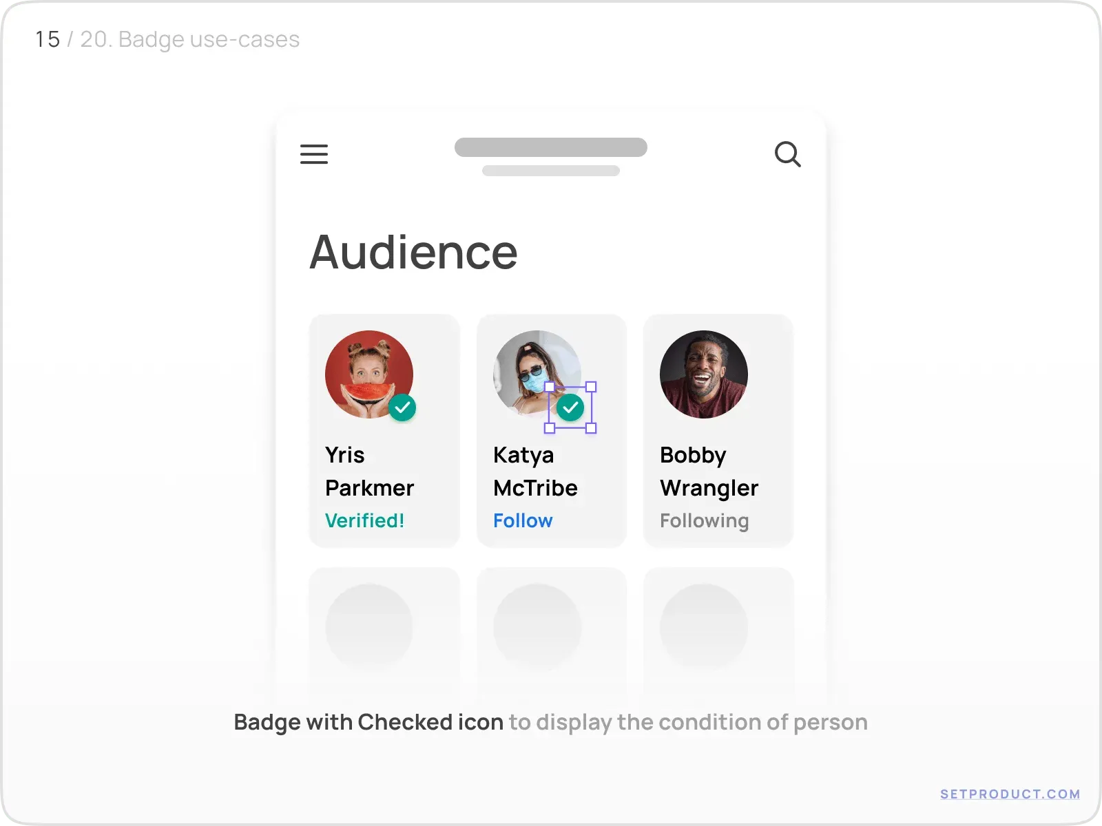 Badge UI design exploration