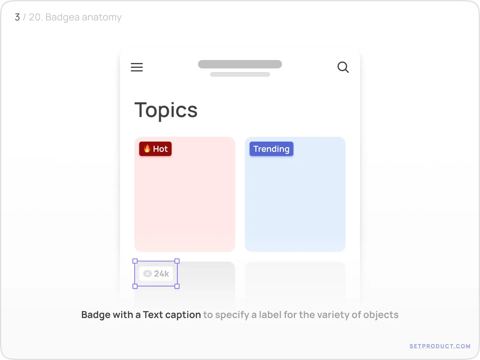 Badge UI design exploration