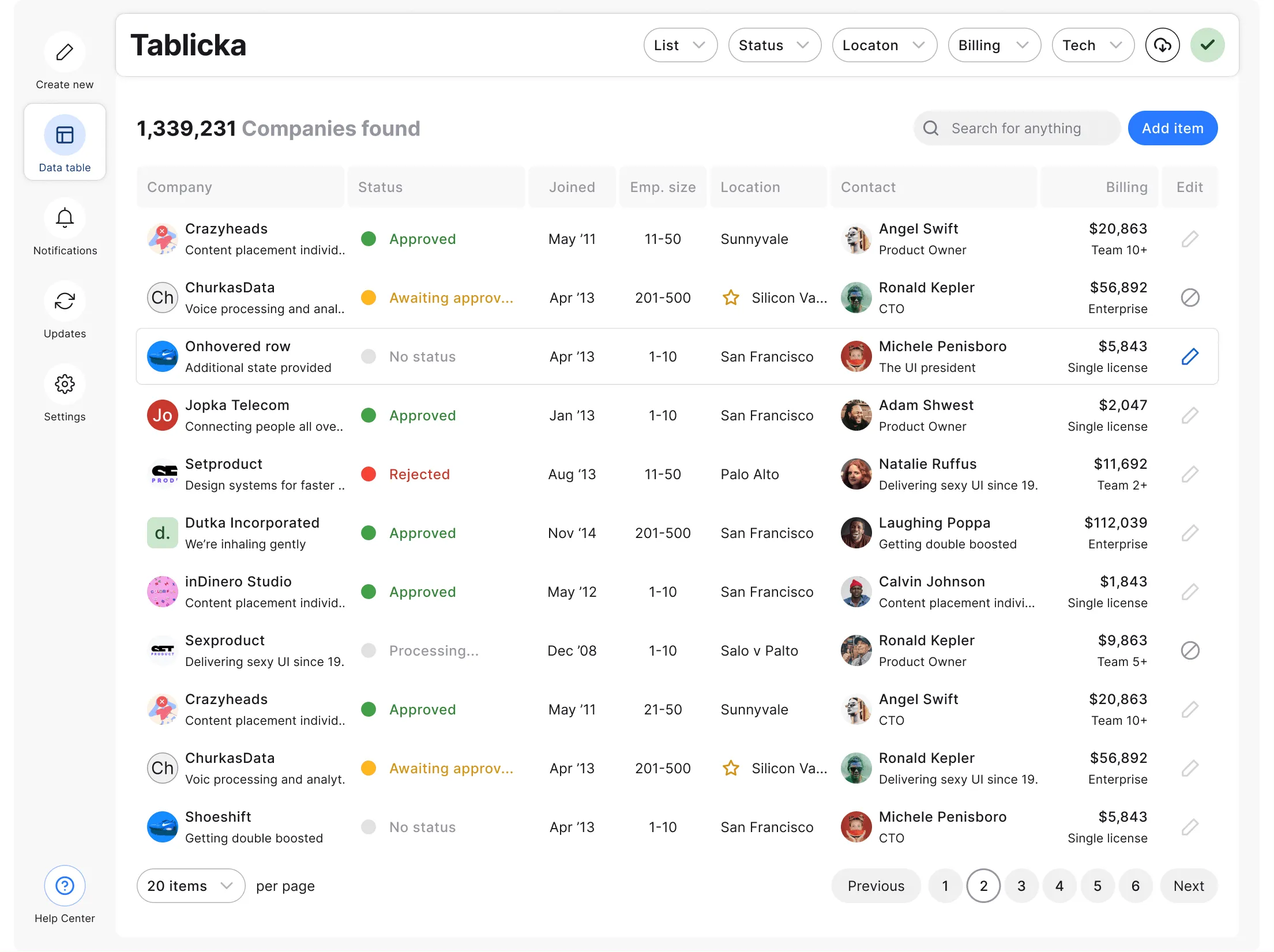 Figma design system - Tables UI kit