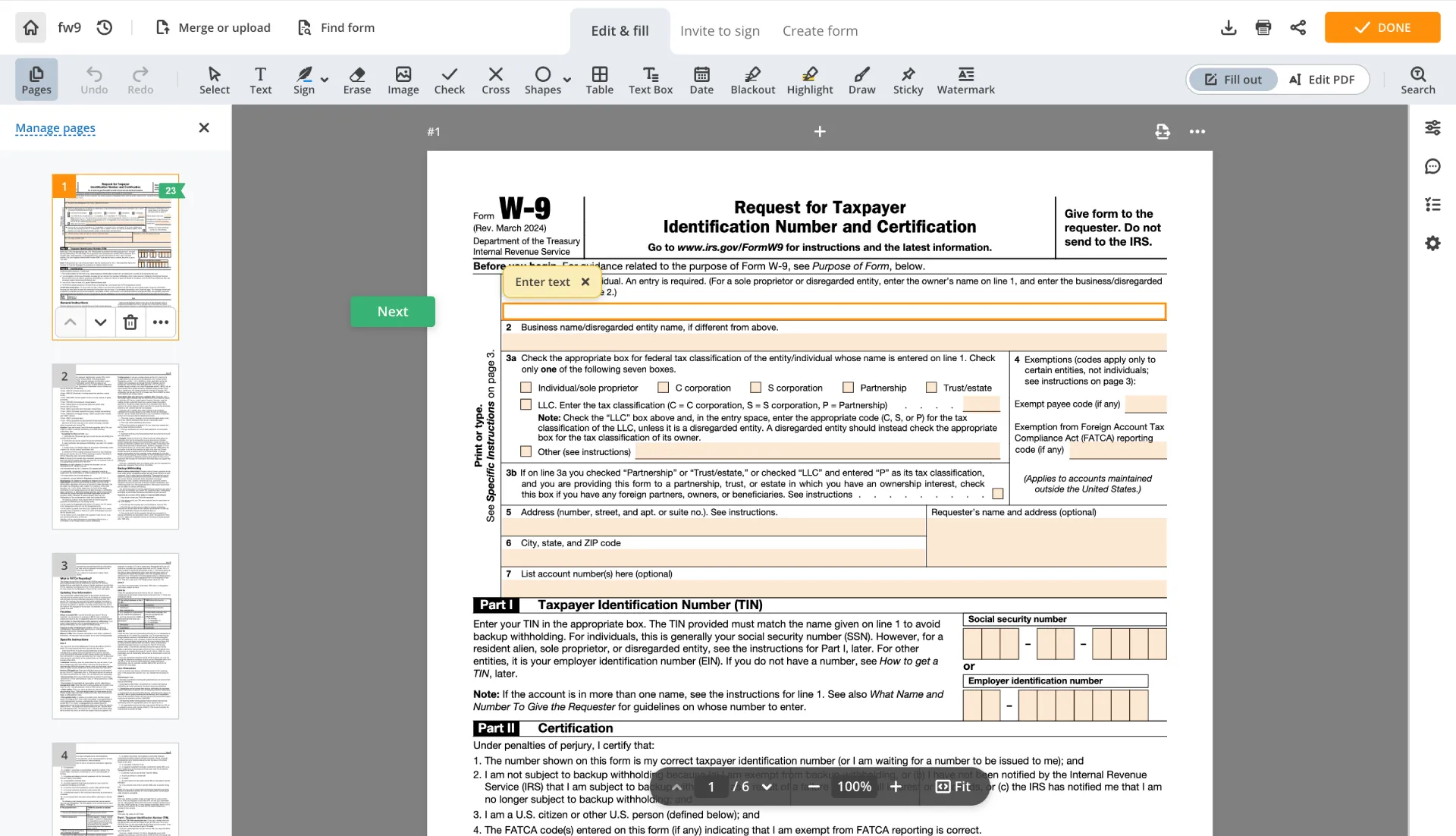 Search results for W-9 in the pdfFiller form template library