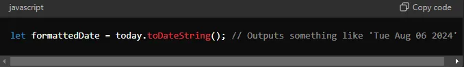 Javascript Date And Time code