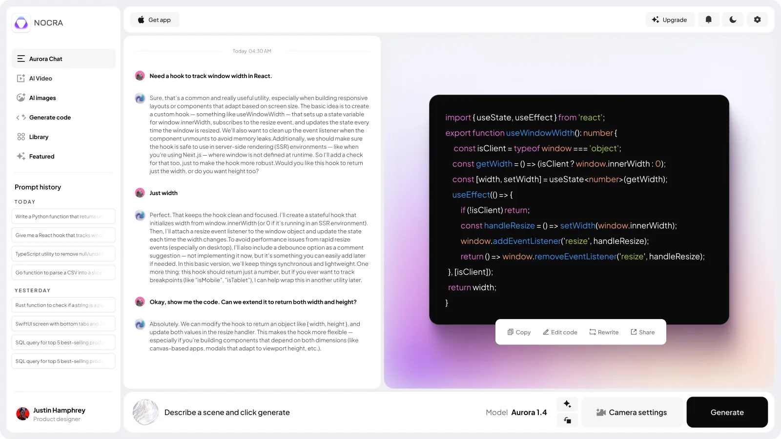 The code generation to bridge design and development