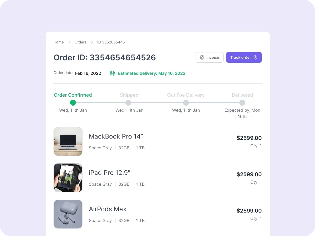Types of Notification UI – Transactional Notifications