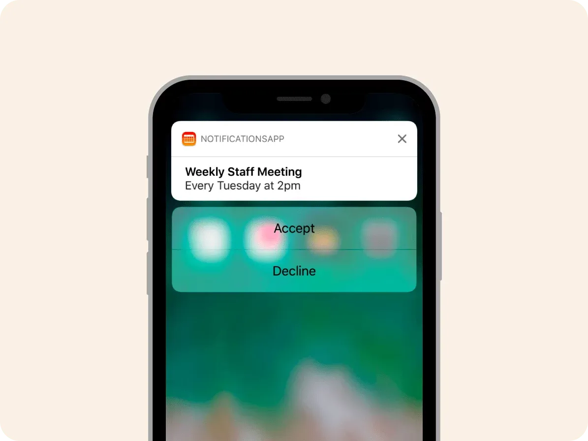 Types of Notification UI – Actionable Notifications iOS