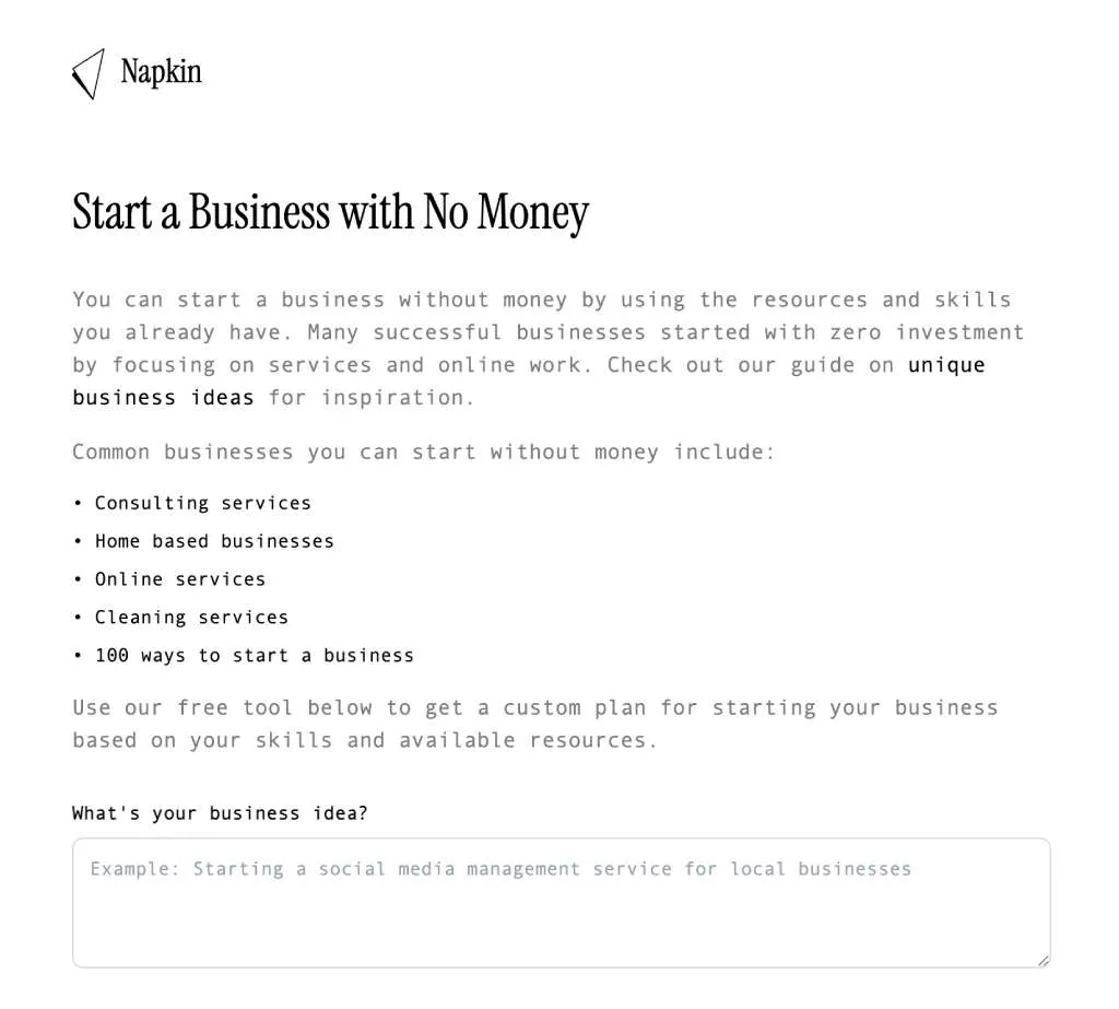This free tool was designed to give broke founders a step-by-step roadmap based on their idea