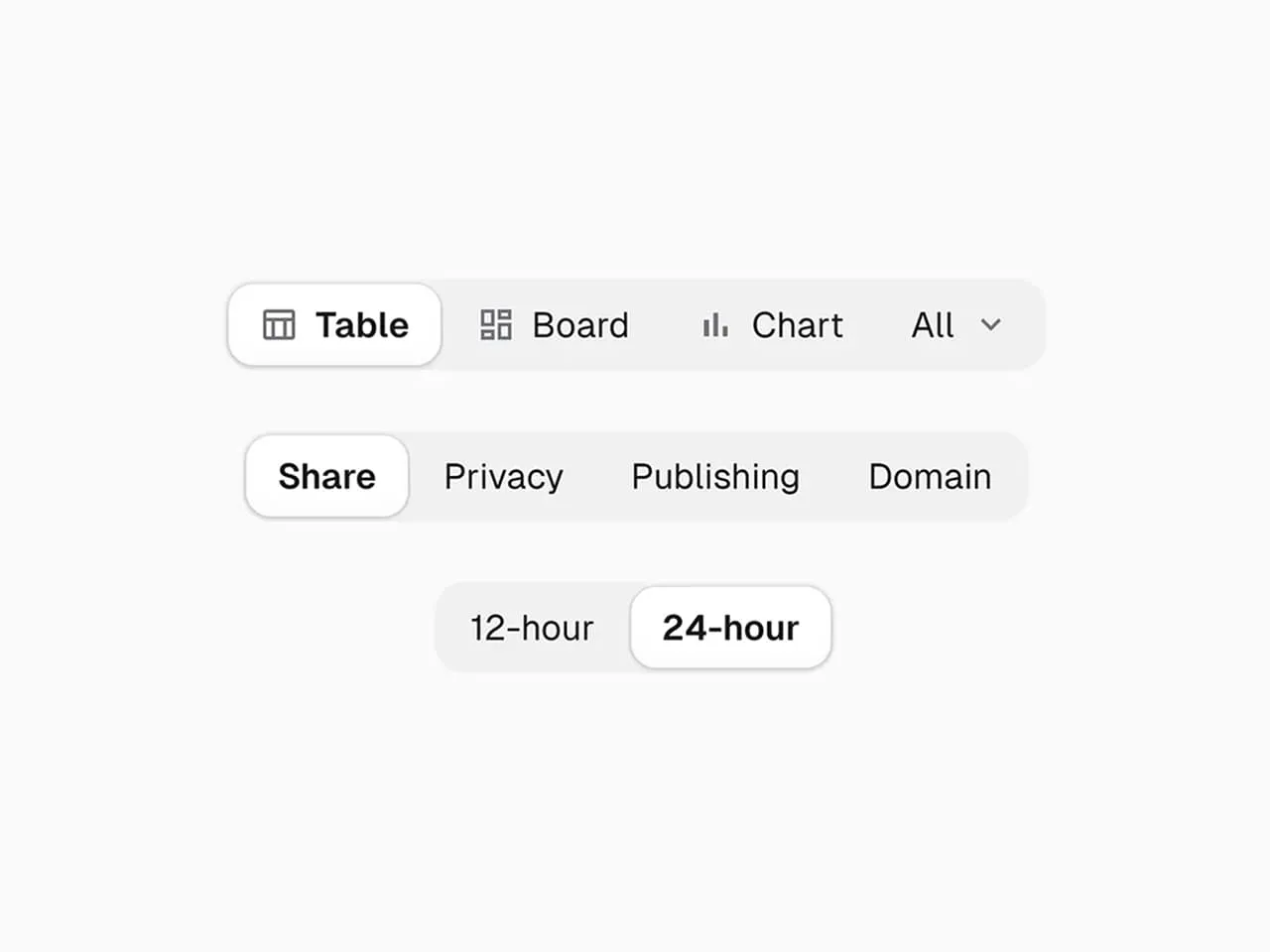 Segmented control tabs UI design theme by Pixsellz