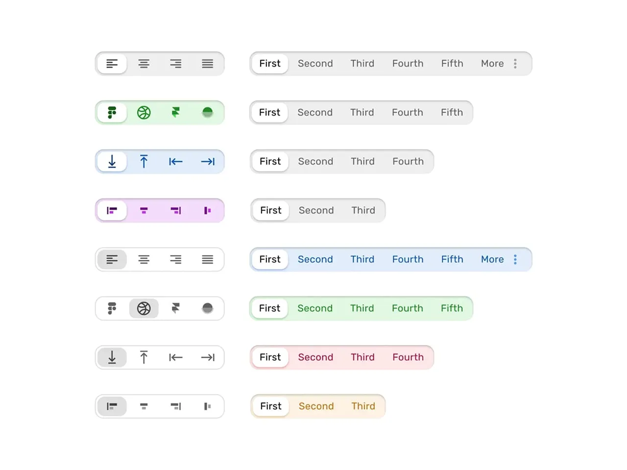 Elevated tabs UI design theme from Material-X UI kit for Figma