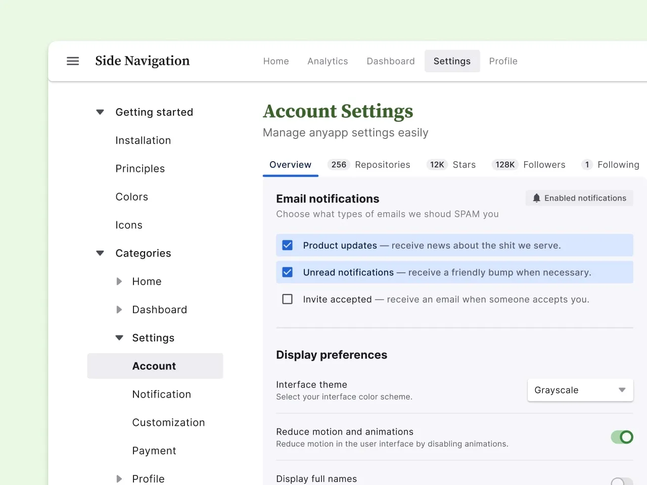 The app settings section is a designated area where users can customize and adjust various preferences, options, or configurations