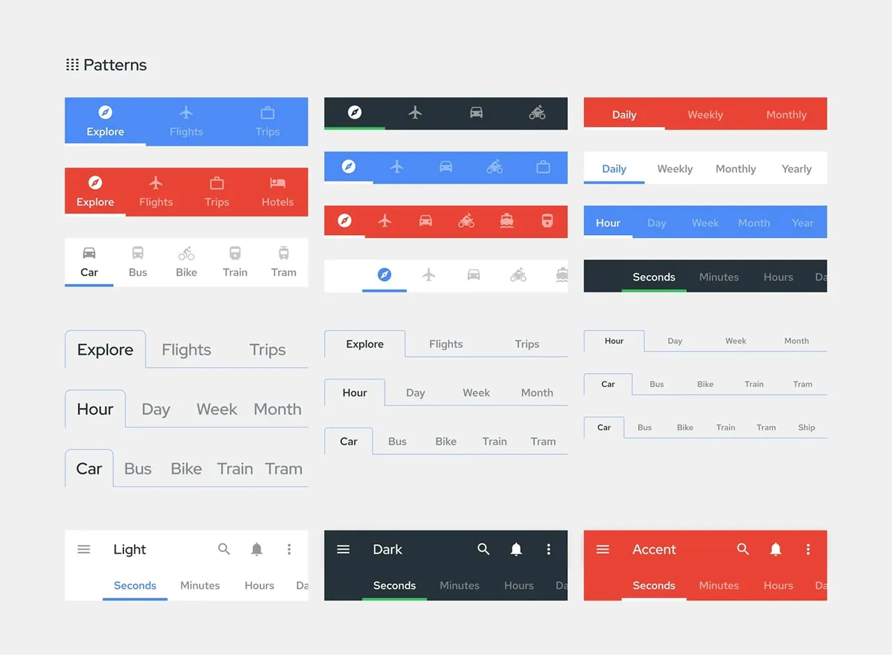 Material design Tab Bar Navigation