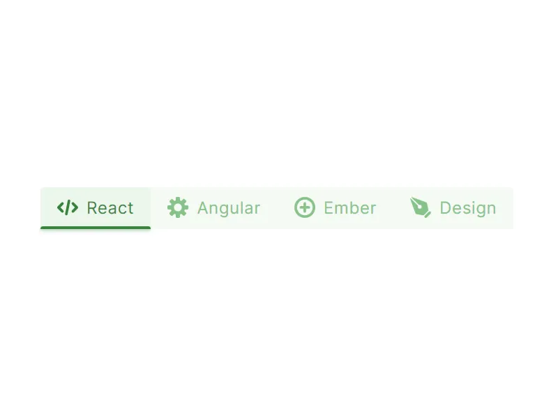 Interactive tabs in action. Components included in Figma React UI kit
