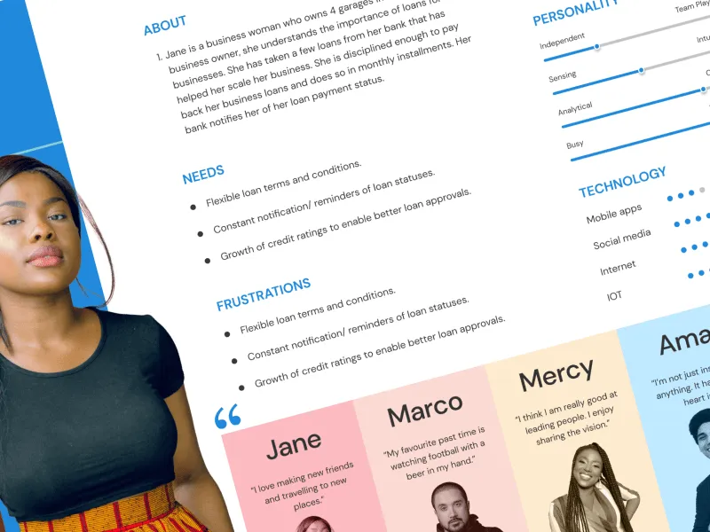 User persona template for Figma