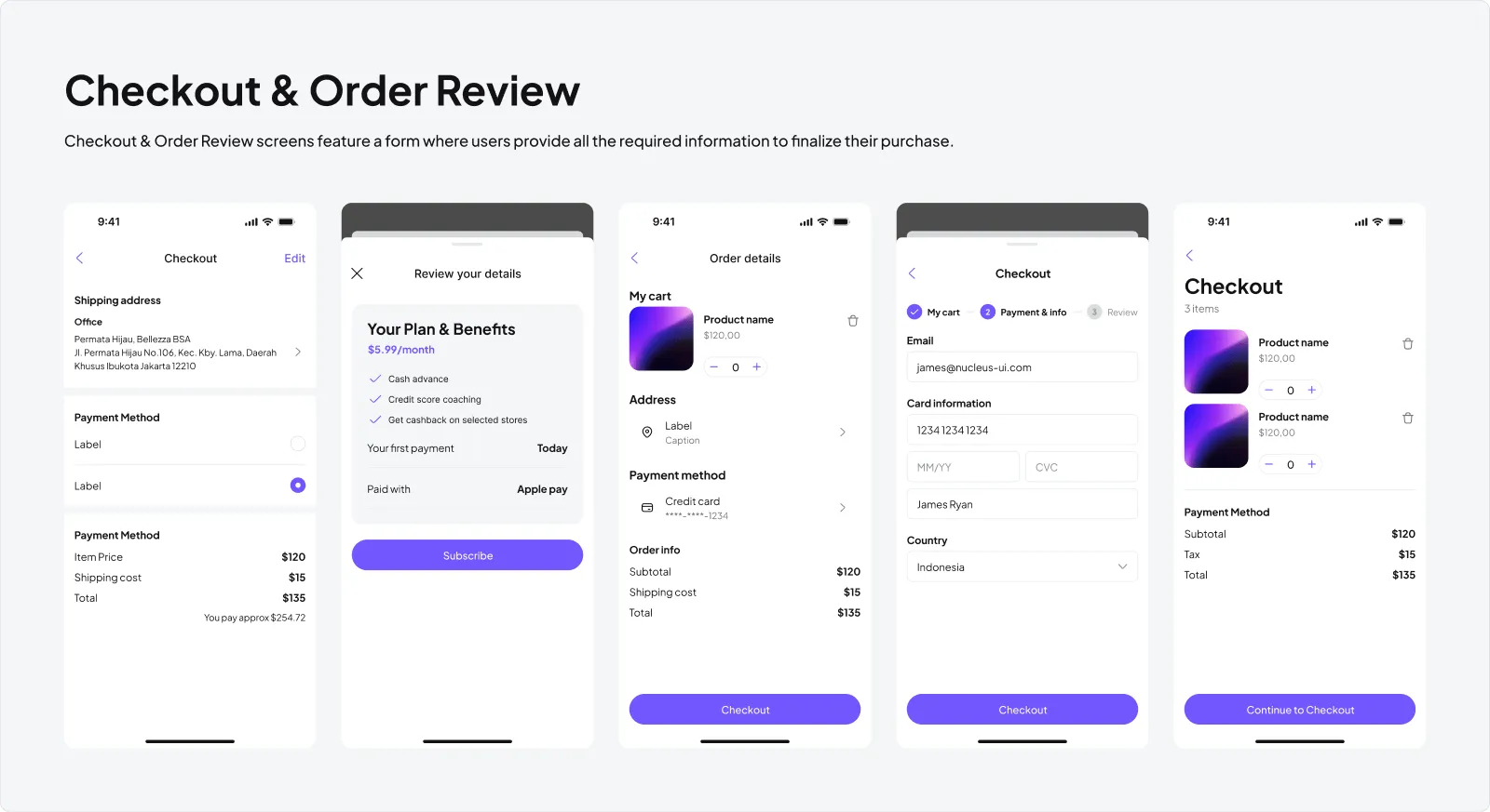 Checkout & Order Review