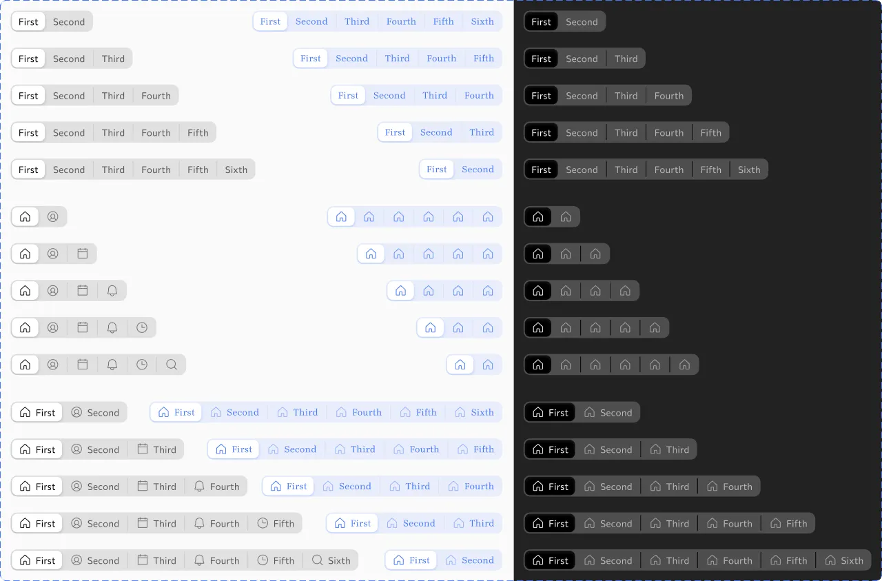 Segmented controls