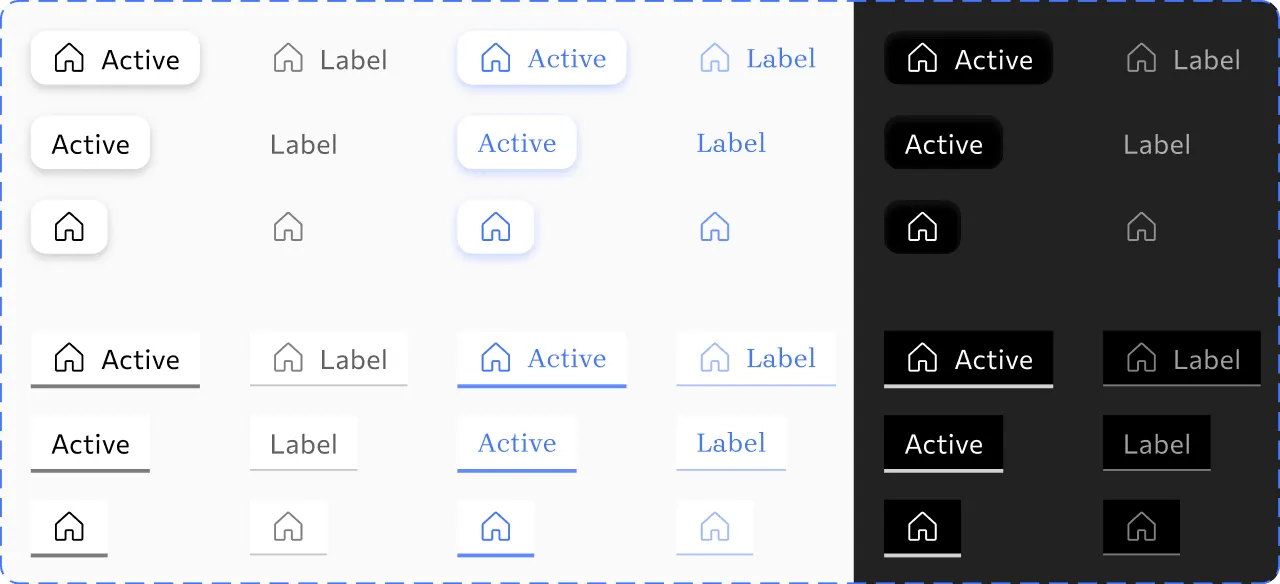 Tab items