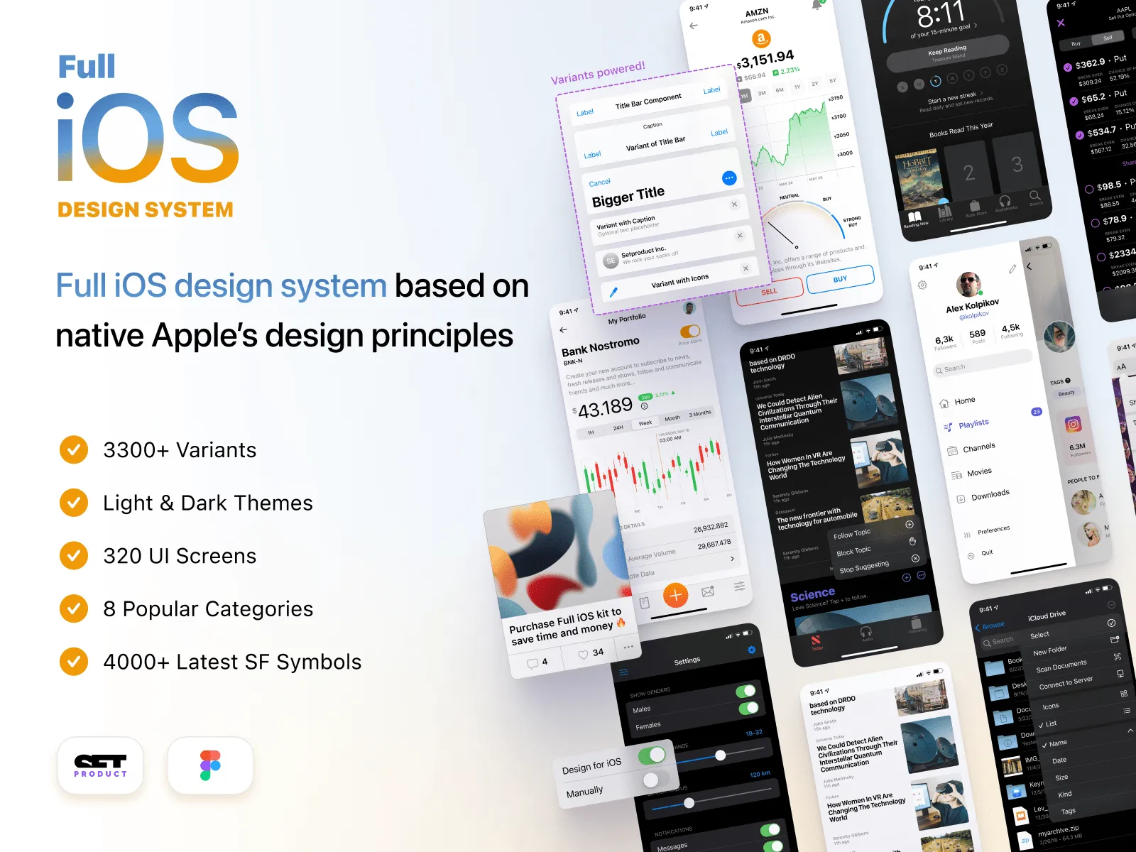 Full iOS UI kit for Figma