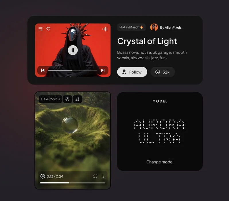 Cards dark theme