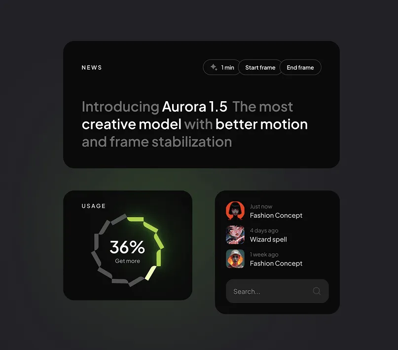 Cards dark theme