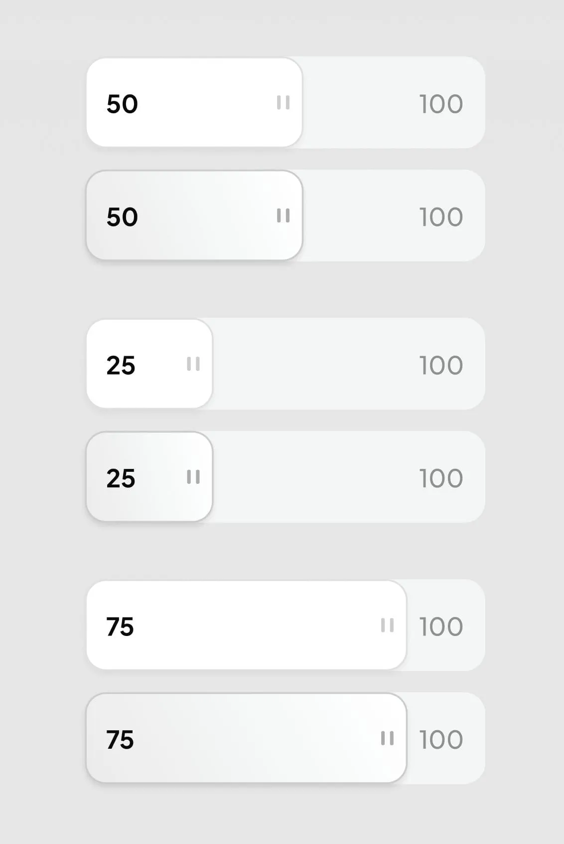 Numeric sliders