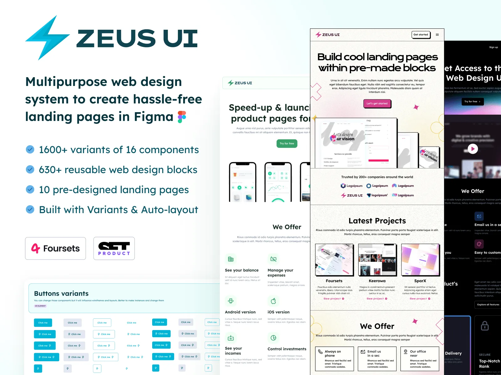 Zeus web design UI kit